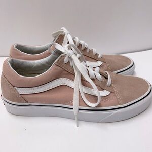 Vans Old Skool Skate Sneakers Tennis Shoes Blush Pink Suede and Canvas Sz 7.5